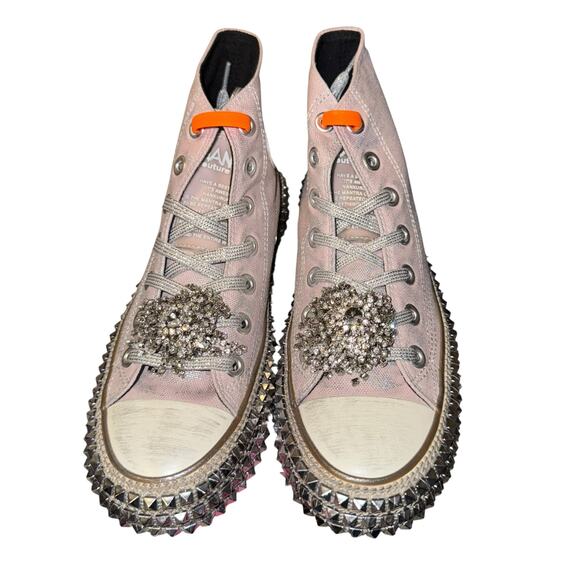 Free People Nan-Ku Couture Cruise Studded High Top Sneaker 37/ 6.5 Mellow Mauve - Picture 3 of 12